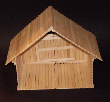 Vogelhaus aus Holzstäbchen basteln