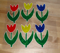Tulpenkette aus Window Color basteln