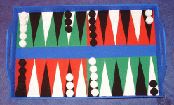Backgammon Spiel aus einem Tablett basteln