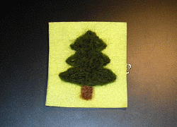 Weihnachtskarte mit Filz-Tannenbaum basteln