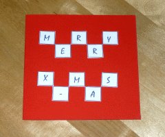 Quadratische Weihnachtskarte basteln